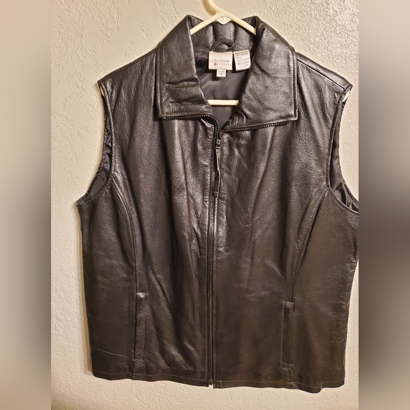 Spiegel Jackets & Blazers - Reflections LEATHER women's sz 16 motorcycle vest Reflections by Spiegel